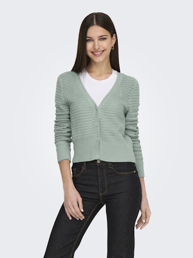 Roseann Button Down Cardigan (Aqua Green)