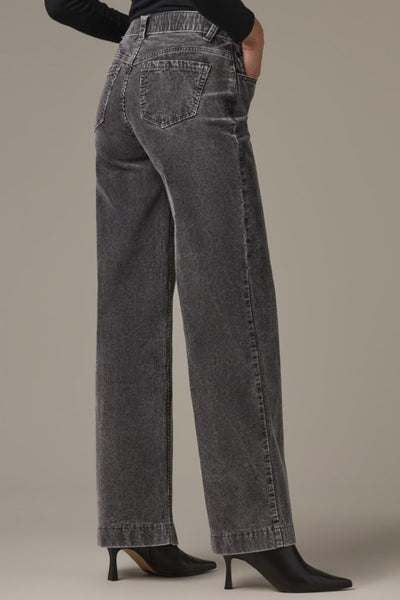Sam High Rise Wide Leg Jean (Washed Black)