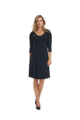 Paris 3/4 Sleeve Dress (Black)