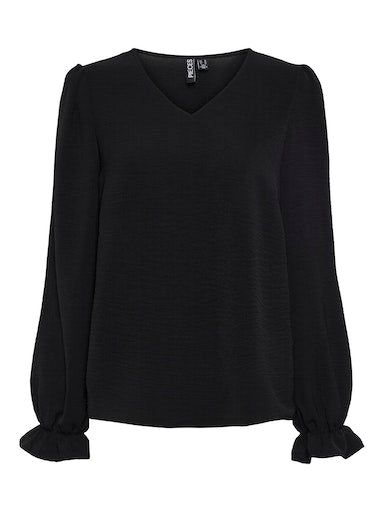 Tiffany Crepe Blouse (Black) - 50% OFF AT CHECKOUT - FINAL SALE