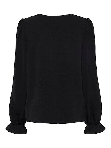 Tiffany Crepe Blouse (Black) - 50% OFF AT CHECKOUT - FINAL SALE