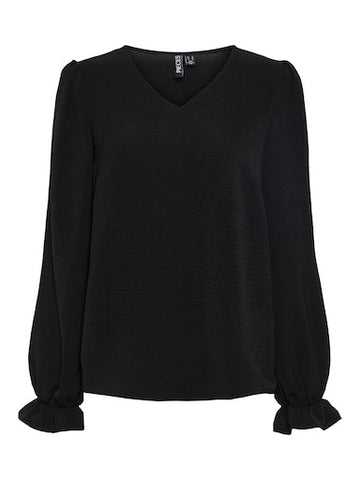 Tiffany Crepe Blouse (Black) - 50% OFF AT CHECKOUT - FINAL SALE