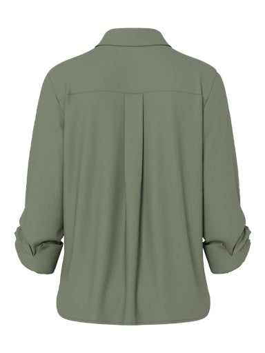 Rafina Button Down Blouse (Lichen Green)