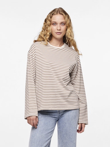 Polly Striped Cotton Blend Oversized Top