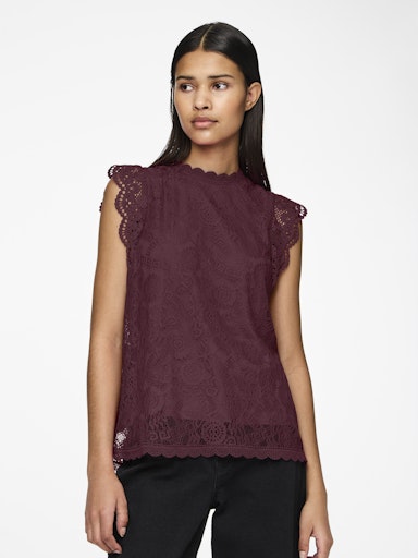 Colline Lace Applique Top (Tawny Port)