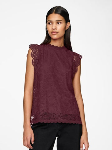 Colline Lace Applique Top (Tawny Port)