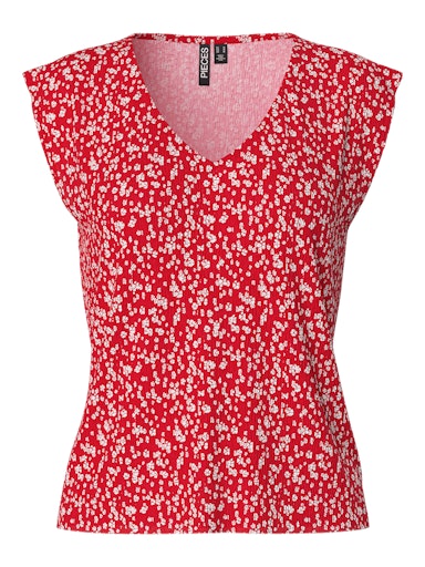 Flora Pleated Top (Lollipop Red)