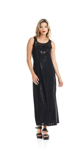 Layla Mesh Venecia Sparkle Long Black Dress