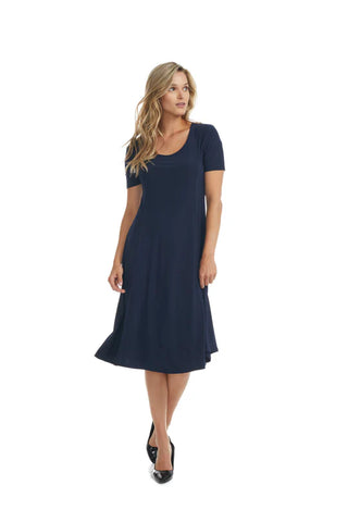 Nora Scoop Dress (Navy)