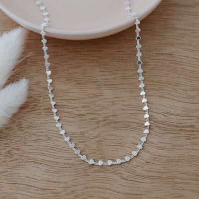 Row Heart Chain Necklace - 2 Colour Options