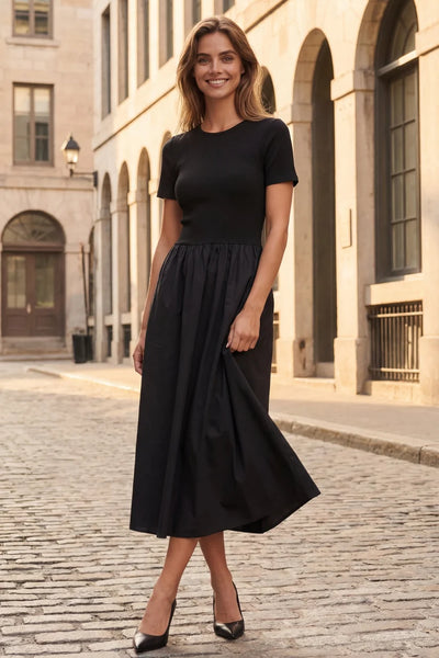 Sarah Midi Dress (Black)