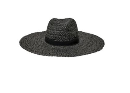 Opal Black Straw Hat