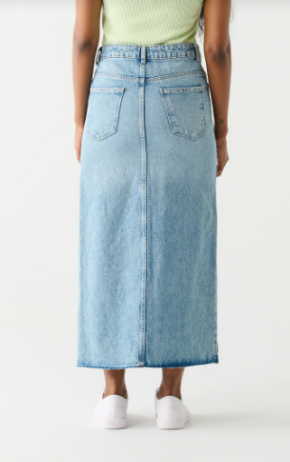 Blaine Maxi Denim Skirt (Medium Blue Wash)
