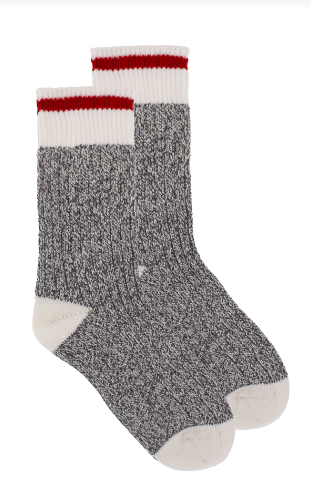 Ladies Cabin Boot Socks (Red Stripe)