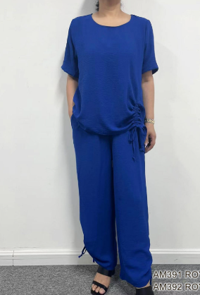 Martina Tie Accent Pant (Royal Blue)