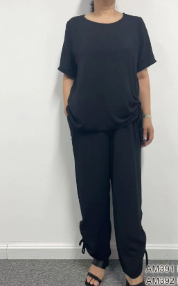 Martina Tie Accent Top (Black)