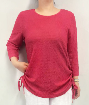 Heidi Crepe Tie Accent Top (Pink)