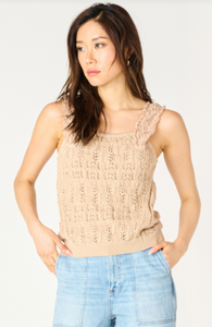 Sarah Ruffle Trim Crochet Tank