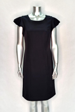 Marlene Scuba Ruffle Dress (Black)