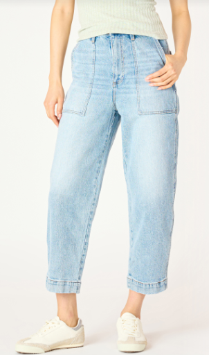 Zoe High Rise Straight Ankle Jean (Mid Blue Wash)