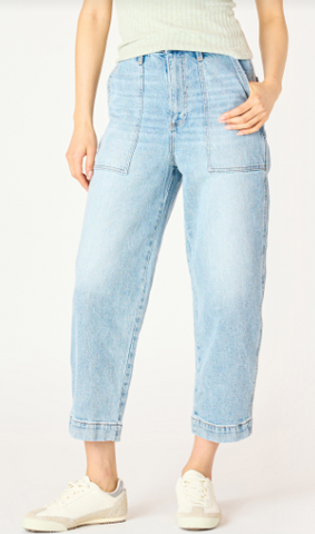 Zoe High Rise Straight Ankle Jean (Mid Blue Wash)