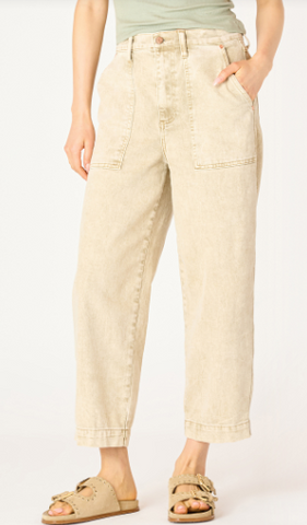 Zoe High Rise Straight Ankle Jean (Fawn)