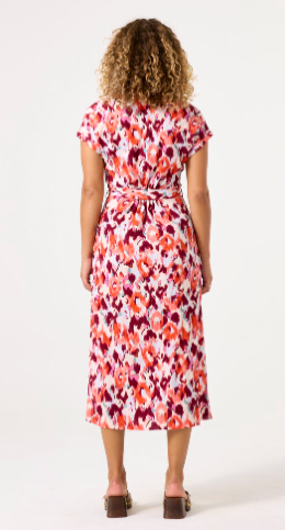 Amy Printed Dress (Tangerine Red)