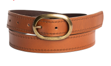 Sydney Genuine Leather Belt (Dark Tan)