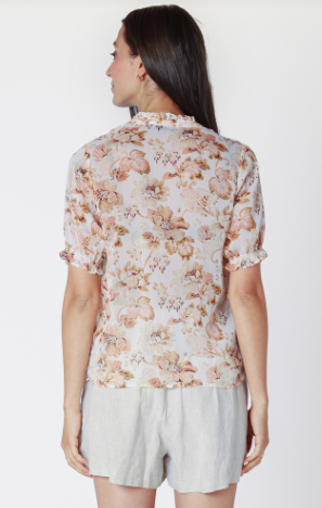 Markie Chiffon Floral Blouse (Peach) - 25% OFF AT CHECKOUT - FINAL SALE