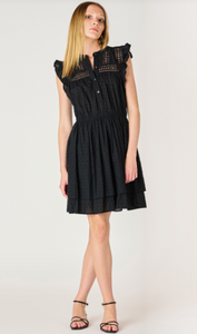Audrina Swiss Dot Dress (Black) - 50% OFF AT CHECKOUT - FINAL SALE