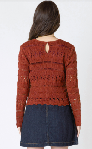 PLUS Stella Scalloped Sweater (Burnt Orange)