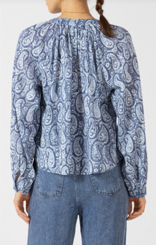 Tiana Paisley Blouse (Blue White)