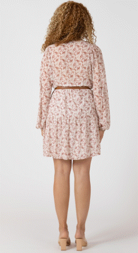 PLUS Cara Tiered Floral Dress with Belt