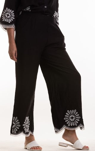 Rena Embriodered Pant (Black)