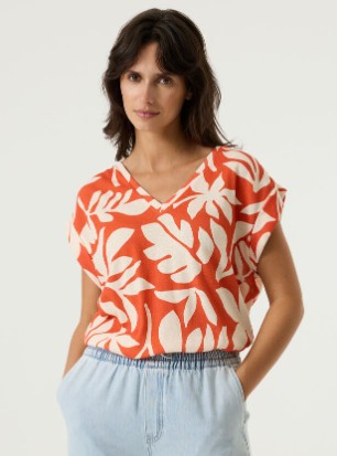 Carmen  Printed Top (Paprika)