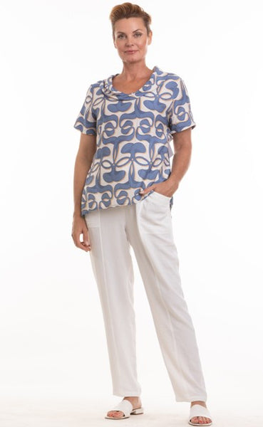 Connie Printed Top (Blue)