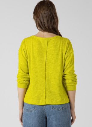 Maia Slub Long Sleeve Top (Lime Glow)