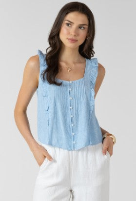 Chela Pintuck Mini stripe Tank (Blue)