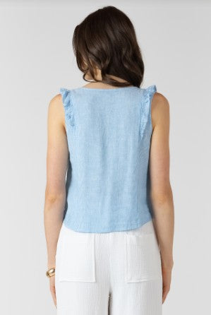 Chela Pintuck Mini stripe Tank (Blue)