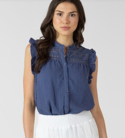 Nixie Lace Insert Tank (Blue)