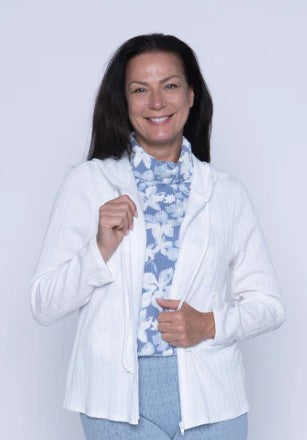 Tara Textured Hoodie (White)