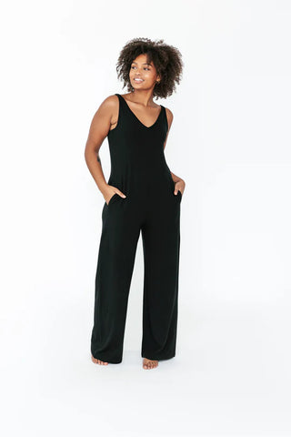 Smash + Tess Tuesday Wide Leg Romper (Midnight Black)