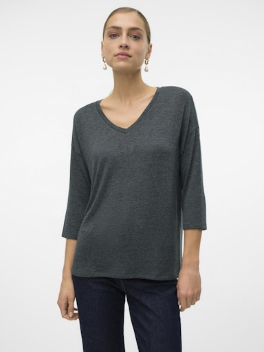 Brianna Melange 3/4 Sleeve Top (Balsam Green)