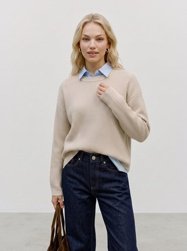 Goldie Ribbed Sweater (Birch)