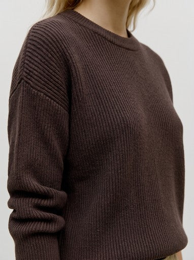 Goldie Ribbed Sweater (Chocolate Torte)