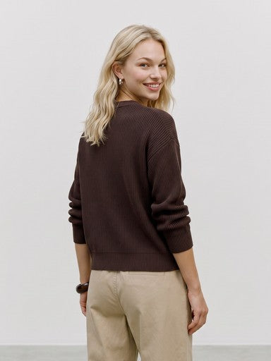 Goldie Ribbed Sweater (Chocolate Torte)