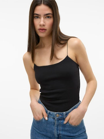 Carmine Fitted Slinglet Camisole (Black)