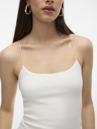 Carmine Fitted Slinglet Camisole (White)