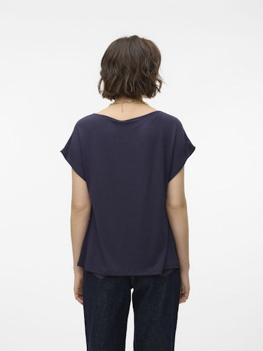 Merle Satin Mix Top (Navy) - 25% OFF AT CHECKOUT - FINAL SALE