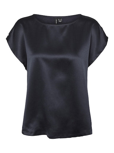 Merle Satin Mix Top (Navy) - 25% OFF AT CHECKOUT - FINAL SALE
